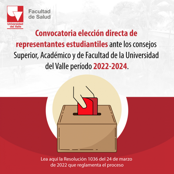 Elección directa Representantes Estudiantiles ante los consejos Superior, Académico y de Facultad, período 2022-2024”