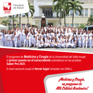 Programa de Medicina y Cirugía de Univalle: primer lugar en las Pruebas Saber Pro en el suroccidente