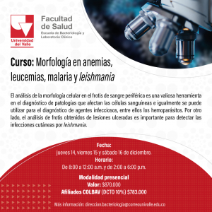 Curso: Morfología en anemias, leucemias, malaria y leishmania